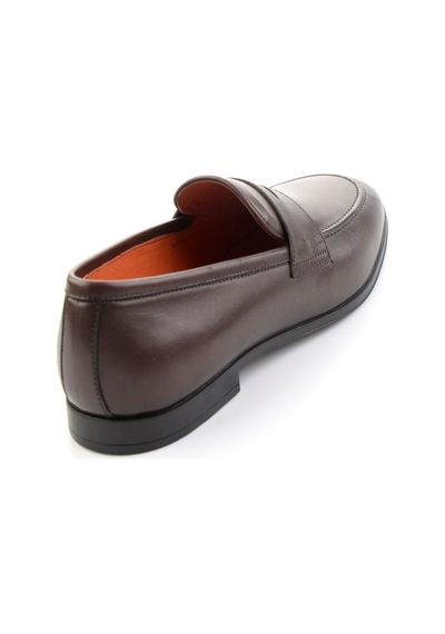 Kahve Hakiki Deri Erkek Loafer Ayakkabı E01648611803 Kahve
