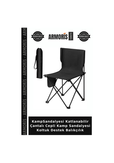 Kampsandalyesi Katlanabilir Çantalı Cepli Kamp Sandalyesi Koltuk Destek Balıkçılık Çok Renkli