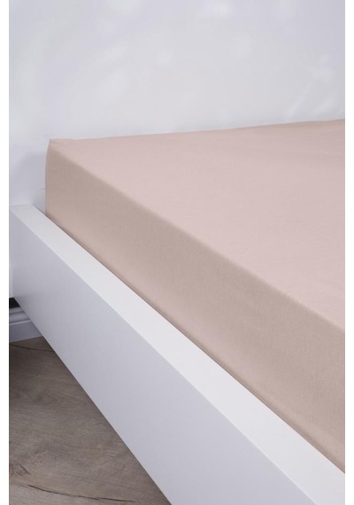 Aç-tak Lastikli Tek Kişilik Çarşaf 160x200+30 Cm Polycotton Matriss Serisi Krem