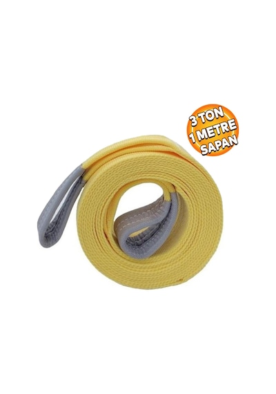 Sapan Polyester Spanzet 3 Ton 1 Metre Sarı Sağlam Yük Kaldırma Taşıma İndirme Halat