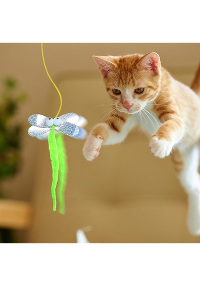 Okavango Elastik Kendinden Yapışkanlı Renkli Kedi Oyun Oltası Kedi Oyuncağı Yapışkanlı Olta Eğitim Oyuncağı