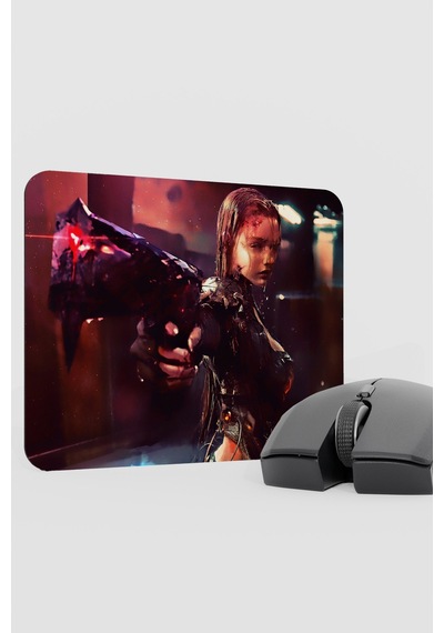 Dijital Savaşçı Kadın V3 22x18 Gaming Kauçuk Kaymaz Taban Mouse Pad Fare Altlığı
