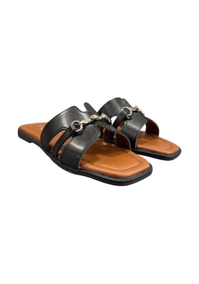 Pierre Cardin Düz Toka Detaylı Anatomik Bayan Terlik Siyah