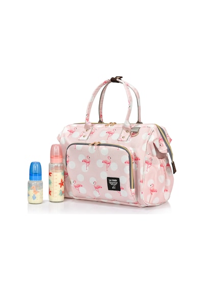 Lal Baby Baggage Bag Flamingo Omuz Askılı Anne Bebek Bakım Çantası Pembe