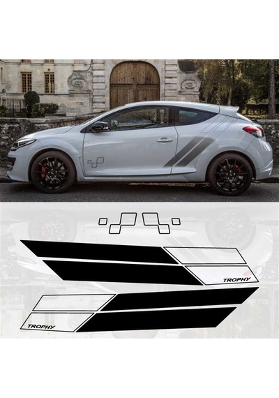 Renault Megane Trophy Desenli Yan Kapı Sticker Etiket Modeli