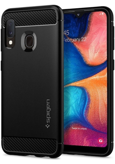 Spigen Galaxy Uyumlu A20e Kılıf Rugged Armor Matte Black