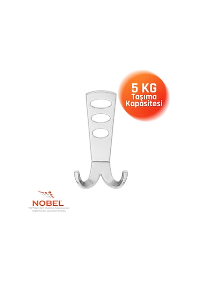 Seylan Portmanto Askısı, Metal Vestiyer Askısı, 110 Gr, Dolap Ve Duvar Askılığı, Krom Vidalı