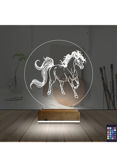 Luvivia At Tasarım 3d Lamba - Masa Gece Lambası V3 Şeffaf