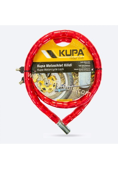 Kupa Vinil Kaplı Çelik Kablolu Esnek Motosiklet Kilidi - 22 Mm - 150 Cm.
