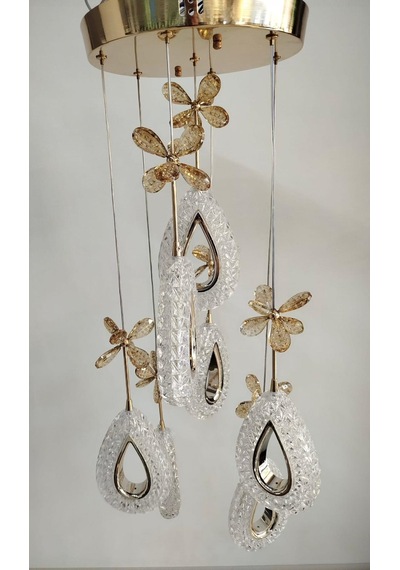7'li Gold Damla Model Avize