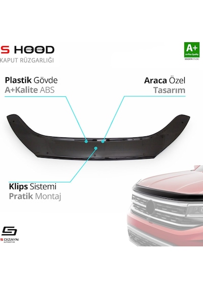 S-dizayn Hyundai Tucson Abs Plastik Kaput Rüzgarlığı 2016 Üzeri A+kalite