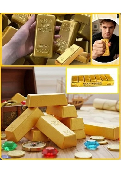 Külçe Altın Oyuncak Squish Sukuşi Yumuşak Sıkılabilir Squishy - 1 Adet