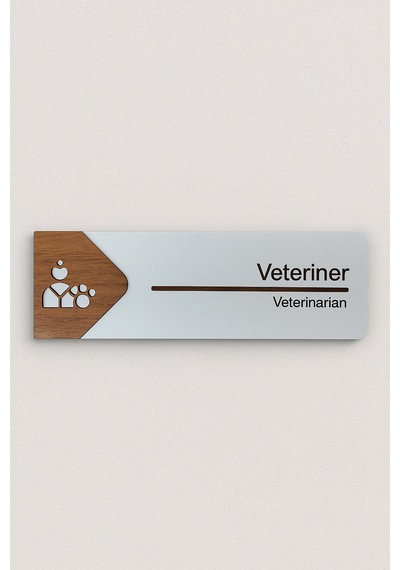 Veteriner Ofis Oda Kapı İsimliği Yönlendirme Tabelası Levhası Kişiselleştirilebilir