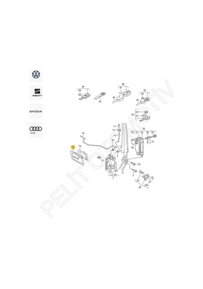 Transporter T4 Kapı İç Açma Kolu Sağ 701837020a 01c Siyah
