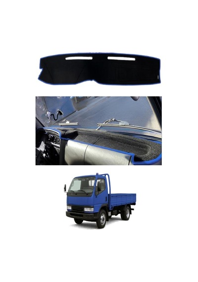 Mitsubishi - Canter Fe639 1995-2005 Uyumlu Torpido Koruma Kılıfı - Mavi Şeritli