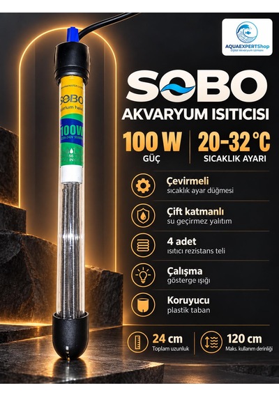 Akvaryum Isıtıcısı - 100w - 20-32c Arası Ayarlanabilir Isıtma - 4 Farklı Rezistans Teli - Çift Katmanlı Su Geçirmez Yalıtım - Koruyucu Plastik Alt Başlık - 24 Cm Akvaryum Isıtıcısı - 100w - 20-32c Arası Ayarlanabilir Isıtma - 4 Farklı Rezistans Teli - Çift Katmanlı Su Geçirmez Yalıtım - Koruyucu Plastik Alt Başlık - 24 Cm