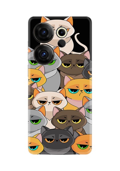 Tecno Camon 20 Premier 5g Kılıf Desenli Silikon Platinium Series Kediler 1885