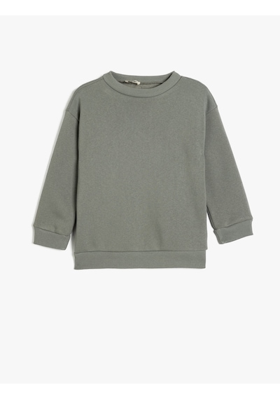 Koton Basic Sweatshirt Uzun Kollu Bisiklet Yaka Gri 5wkb10071tk Gri