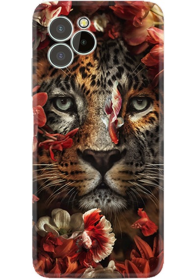 Oukitel C21 Pro Kılıf Resimli Desenli Baskılı Silikon Flowers Baby Tiger 1336