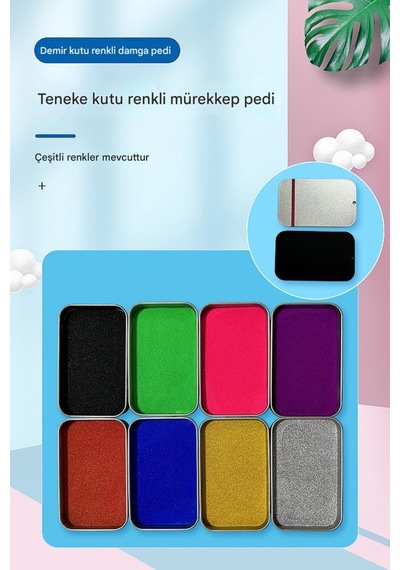 Gold Mürekkepli Baskı Pedi Istampa Ofis Boyu 80 50mm Su Bazlı Karışık