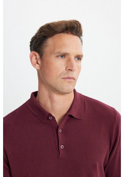 AC&Co / Altınyıldız Classics Erkek Bordo Standart Fit Normal Kesim Polo Yaka Pamuklu Triko Kazak Bordo AC&Co / Altınyıldız Classics Erkek Bordo Standart Fit Normal Kesim Polo Yaka Pamuklu Triko Kazak Bordo