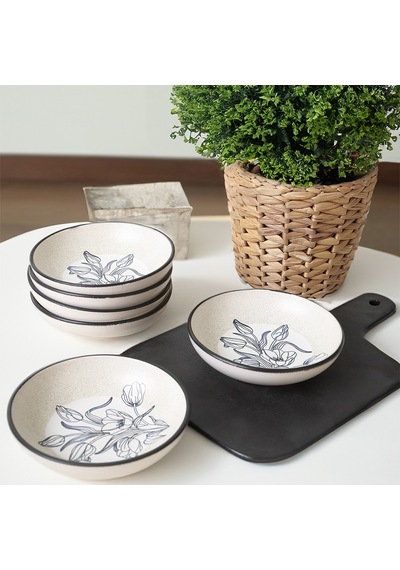 Keramika Shade Flowers Halka Sosluk / Çerezlik 13 Cm 6 Adet 21847
