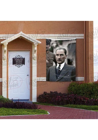Gazi Mustafa Kemal Atatürk - Şık Takım Elbiseli - Modern Atatürk Poster Bayrağı 100x150 Cm 1