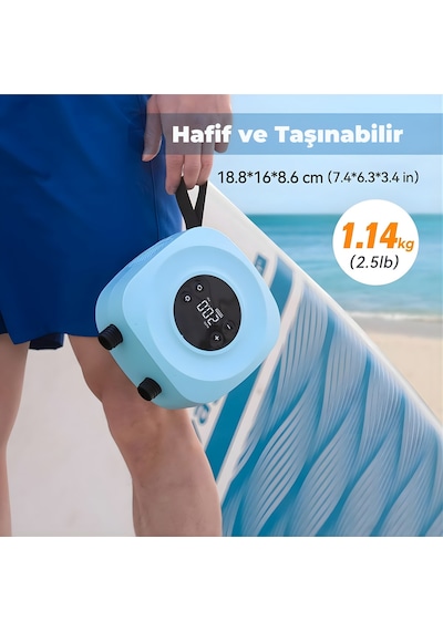D18 Pro Kablosuz Şarjlı Sup Pompası Küçük Ve Taşınabilir Tek Şarjla 3 Sup Şişirme Led Ekranlı