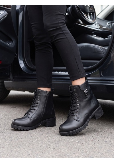 Nesilshoes Nesil Shoes Marr 851 Hakiki Deri İçi Kürklü Kadın Bot Siyah