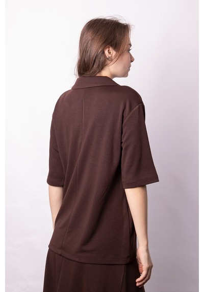 Kadın Yumşak Dokulu Esnek Kumaş V Yaka Yakalı Düşük Omuzlu Dirsek Boy Kollu Oversize Bluz-kahve Kahve Kadın Yumşak Dokulu Esnek Kumaş V Yaka Yakalı Düşük Omuzlu Dirsek Boy Kollu Oversize Bluz-kahve Kahve