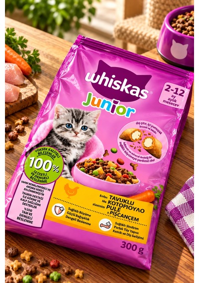 Whiskas Junior Yavru Kedi Maması Etli Sebzeli Tavuklu