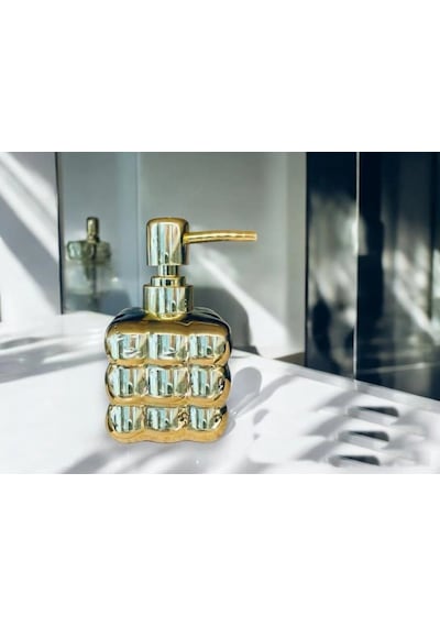 Gönül Gnl 4860 Gold Seramik Sıvı Sabunluk 7x13.5 Cm Gold