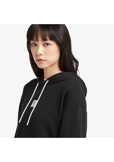 Timberland Aop Polar 1/4 Fleece Kadın Siyah Hoodie Düz Tb0a5sx20011 Siyah