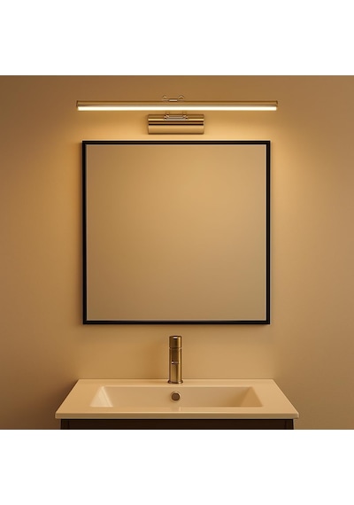 35cm Led Aplik Gold Kasa 3200k Gün Işığı Ip20 Koruma Ayna, Tablo Ve Resim Banyo Üstü Duva