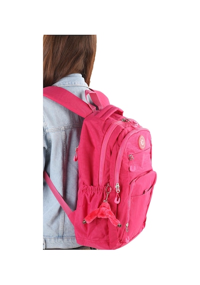 Bizoon Np291 Unisex Su Geçirmez Kumaş Günlük Okul Seyahat Pembe Sırt Çantası