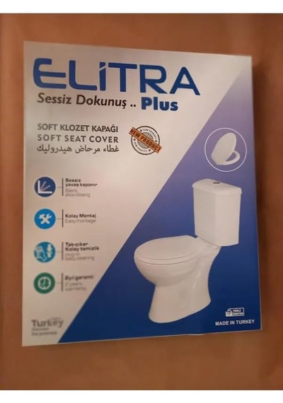Elitra Plus Amortisörlü Yavaş Kapanan Klozet Kapağı Sessiz Antibakteriyel Kapak Alttan Sıkmalı Diğer