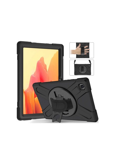 Galaxy Tab A7 Lite 8.7 T220 Uyumlu Tam Koruma Defender Askılı 360 Dönebilir Standlı Zırh Tablet Kılıfı Korumalı Kapak