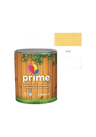 Hemel Prime Su Bazlı Ahşap Verniği Şeffaf Renk Iç Ve Dış 0,75 Lt