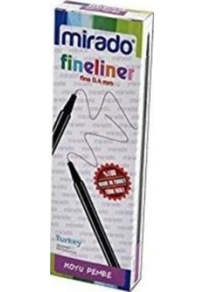 Mirado Fineliner Keçeli Kalem Ince Uçlu 0.4 Mm 12 Li Koyu Pembe Kod : 08 (1 Paket 12 Adet Tek Renk)