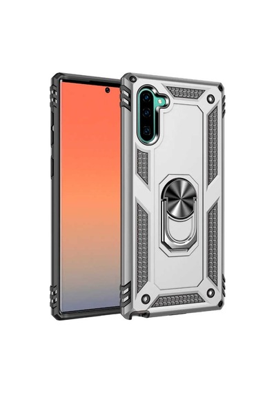 Samsung Galaxy Uyumlu Note 10 Kılıf Sert Silikon Yüzüklü Stand Özellikli Kapak