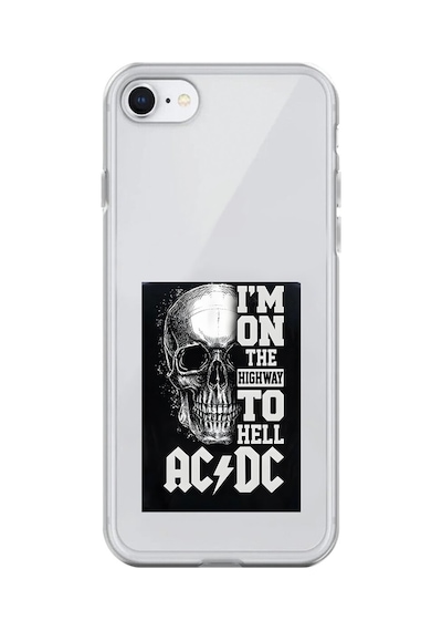 Apple Uyumlu iPhone 8 Şeffaf Kılıf Ac/dc Tasarımlı