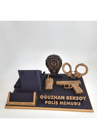 Kişiye Özel Polis Memuru Masa İsimliği ve Kartvizitlik