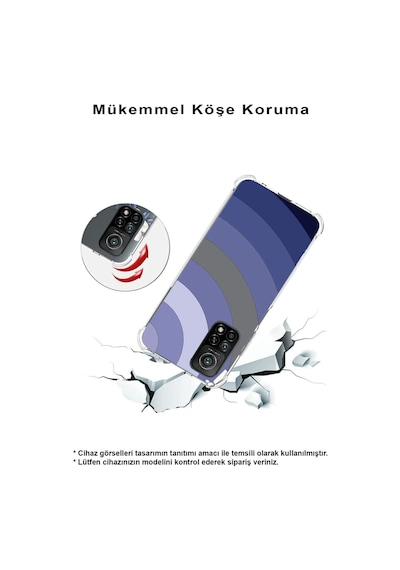 Huawei P20 Lite Uyumlu Köşe Korumalı Renk Cümbüşü D Tasarımlı Şeffaf Silikon Kılıf