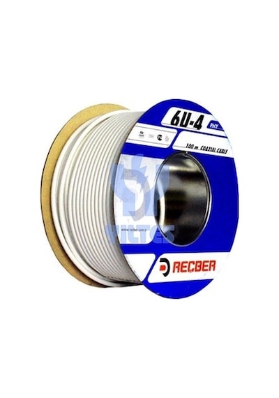 Reçber Tv Kablosu Rg6-u4 Beyaz Anten Kablosu 1 Metre