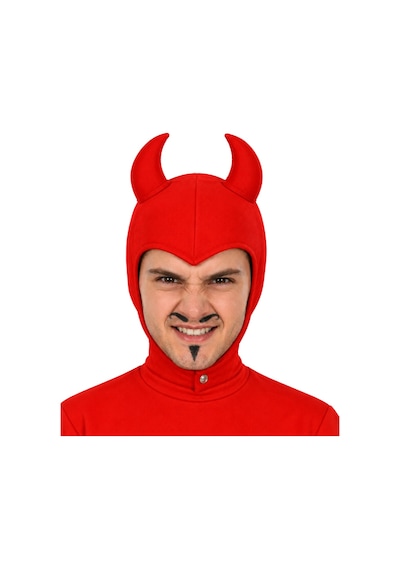 Şeytan Başlığı Yetişkin Boynuzlu Kırmızı