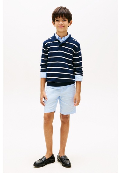 Tommy Hilfiger Erkek Çocuk Mavi Keten Karışımlı Şort-15643