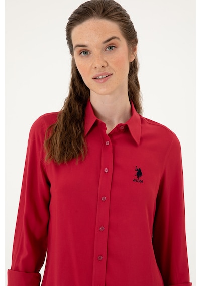 U.S. Polo Assn. Kadın Vişne Uzun Kollu Gömlek 50316429-VR104