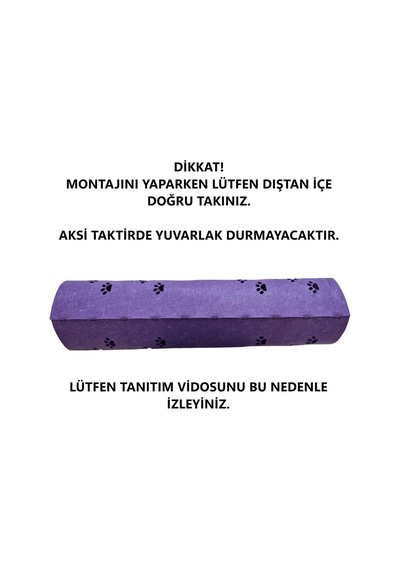 Kedi Oyuncağı Tüneli 1. Kalite 3mm Keçeden Geçmeli Kedi Ve Pati Figürlü 9 Renk A8