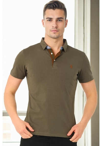 T9582 Dewberry Erkek T-shırt-haki Haki