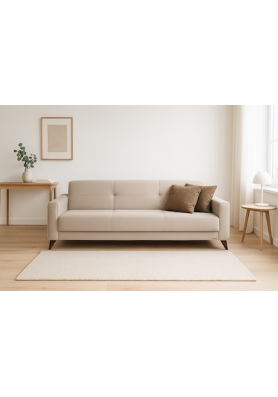 Modalife Star Üçlü Kanepe Yataklı/Sandıklı Krem